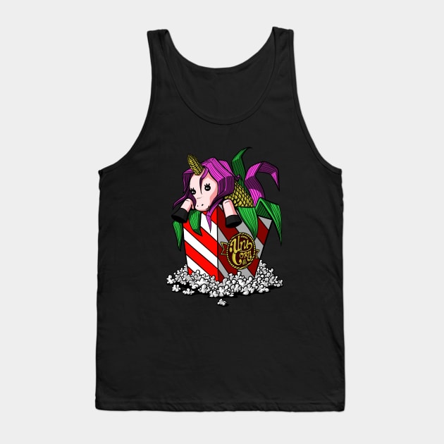 Popcorn Unicorn Tank Top by underheaven